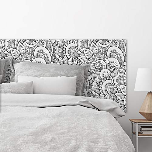 MEGADECOR Cabecero Cama PVC Decorativo Económico Mandala Blanco y Negro 3D Medidas (150 cm x 60 cm) MEGADECOR Cabecero Cama PVC Decorativo Económico Mandala Blanco y Negro 3D Medidas (150 cm x 60 cm)