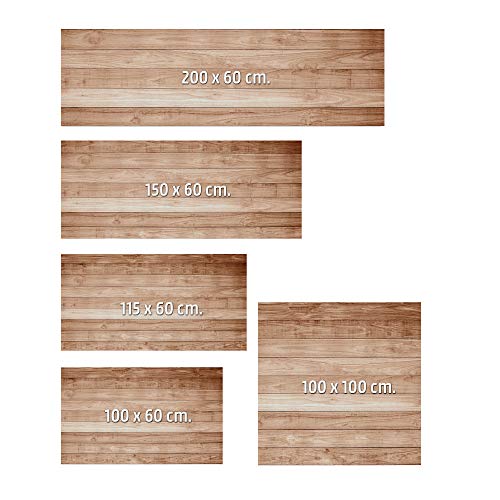 MEGADECOR Cabecero Cama PVC Decorativo Económico Textura Madera Tablas Horizontales Roble Clara Varias Medidas (150 cm x 60 cm)