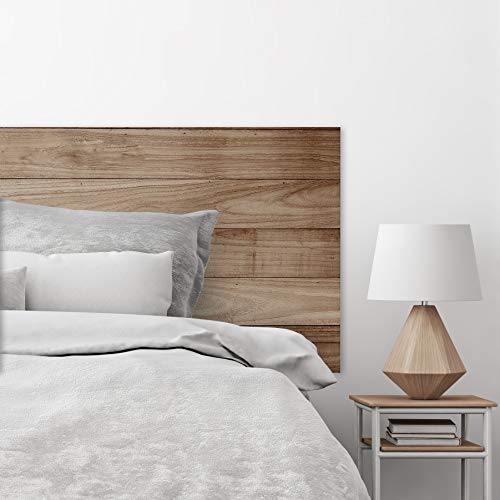 MEGADECOR Cabecero Cama PVC Decorativo Económico Textura Madera Tablas Horizontales Roble Clara Varias Medidas (150 cm x 60 cm)