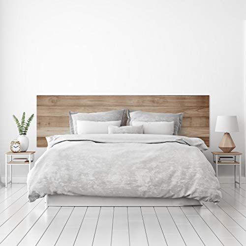 MEGADECOR Cabecero Cama PVC Decorativo Económico Textura Madera Tablas Horizontales Roble Clara Varias Medidas (150 cm x 60 cm)