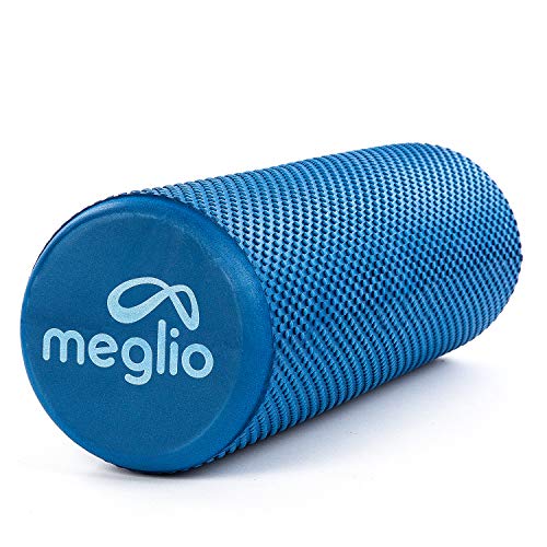 MEGLIO Rodillo de Masaje de Alta Densidad (45cm). Ideal para Masajes y Liberación Miofascial Fitness, Yoga, Pilates. Color Azul con guía de Ejercicio Gratis