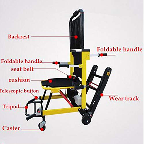 MEICHEN Silla de Ruedas eléctrica Plegable para Subir y Bajar escaleras Escalera de orugas trepadora eléctrica Silla de Ruedas