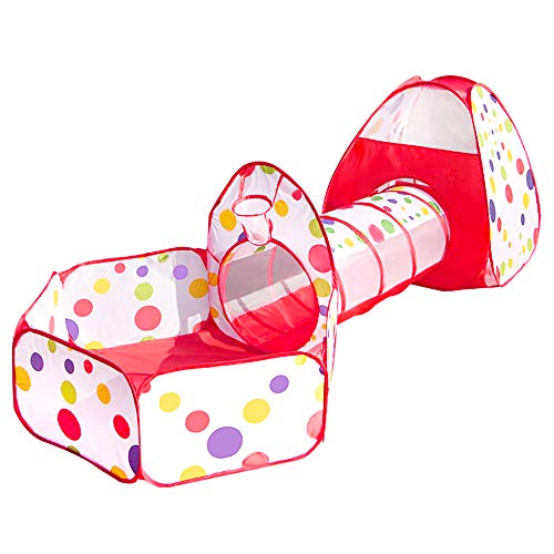 Meigirlxy Tiendas de campaña para niños, Pop Up Tienda de Juegos Plegable con Casita Infantil, Tunel Infantil, Piscina de Bolas (Bolas NO Incluido)