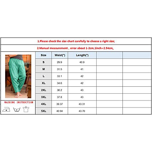 MEIHAOWEI Hombres de la Moda Pantalones Harem Pantalones Holgados de Algodón Pantalones Sueltos Suaves Boho Hippie Sweatpant Pantalones Largos Pantalones