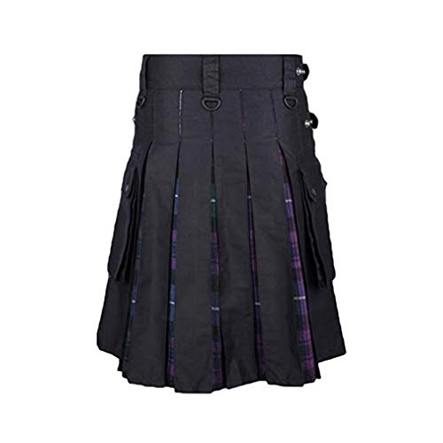 MEIHAOWEI Hombres Mujeres Traje gótico Medieval Retro Viking Pirata Falda Inferior Pantalones Guerrero Traje de Batalla Jinete Romano Scottish Dress Up