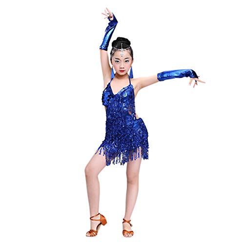 Meijunter Falda de baile latino - Honda Borla Lentejuela Vestido de baile Salsa Samba Rumba Tango Jazz Outfits Carnaval Rendimiento Traje Meijunter Falda de baile latino - Honda Borla Lentejuela Vestido de baile Salsa Samba Rumba Tango Jazz Outfits Carnaval Rendimiento Traje