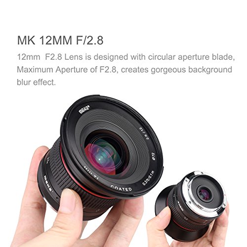 Meike 12mm F/2.8 Ultra Wide Angle Manual Foucs Prime Lens for Sony E Mount APS-C Mirrorless Cameras A7III A9 NEX3 A6400 A5000 A6500