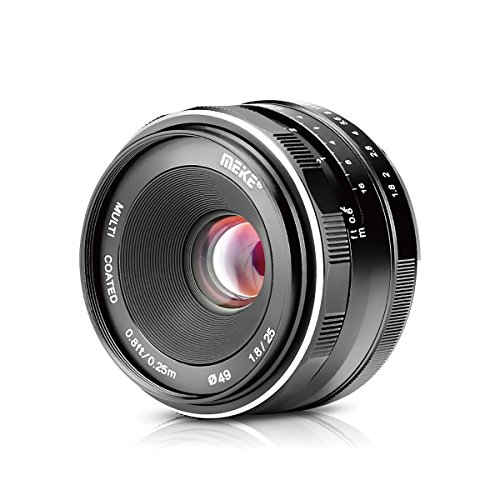 Meike 25mm F1.8 Large Aperture Wide Angle Lens Manual Focus Lens for Sony E Mount Mirrorless Cameras A7III A9 NEX5T A6400 A5000 A5100 A6000 A6500