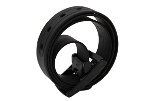 MEISHINE® Unisex Cinturón de Silicona Cinturón de Moda Hebilla de Plástico (Negro)