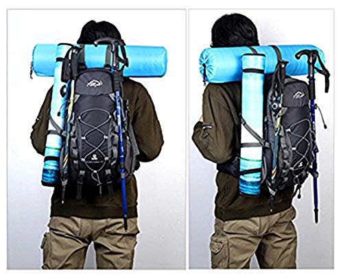 Meisohua Mochila de Senderismo 40L Unisex Mochila Al Aire Libre Viaje Marcha del Deporte Escalada Trekking Camping con Cubierta Lluvia - Negro