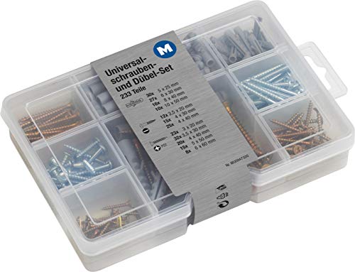 Meister 947320 - Caja de surtido de tornillos y tacos, 233 unidades Meister 947320 - Caja de surtido de tornillos y tacos, 233 unidades