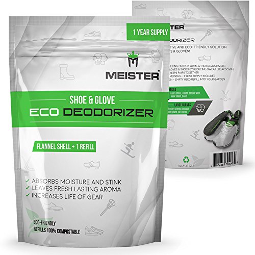 Meister Desodorante ecológico para Zapatos y Guantes + Recarga - Absorbe el Olor, Potente, Recargable - Suministro de 1 año - Ropa Limpia