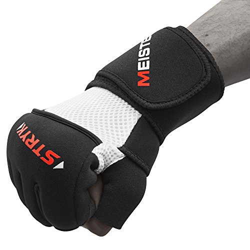 Meister Guantes Interiores STRYK con Gel Elite para Boxeo y MMA - Reemplazan los Vendas para Manos o para el Entrenamiento de los Golpes - Negro - Mediano/Grande