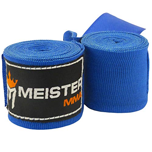 Meister Junior 108" Vendas para Manos de algodón elásticas para MMA y Boxeo (Par) - Azul Meister Junior 108" Vendas para Manos de algodón elásticas para MMA y Boxeo (Par) - Azul