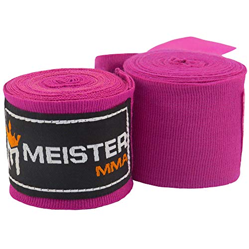 Meister Junior 108" Vendas para Manos de algodón elásticas para MMA y Boxeo (Par) - Morado Meister Junior 108" Vendas para Manos de algodón elásticas para MMA y Boxeo (Par) - Morado