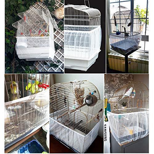MEJOSER 2pcs Cubierta de Jaula para Pajaros 85cm ~ 145cm Funda de Malla Protector Semillas Pajaros Blanco MEJOSER 2pcs Cubierta de Jaula para Pajaros 85cm ~ 145cm Funda de Malla Protector Semillas Pajaros Blanco