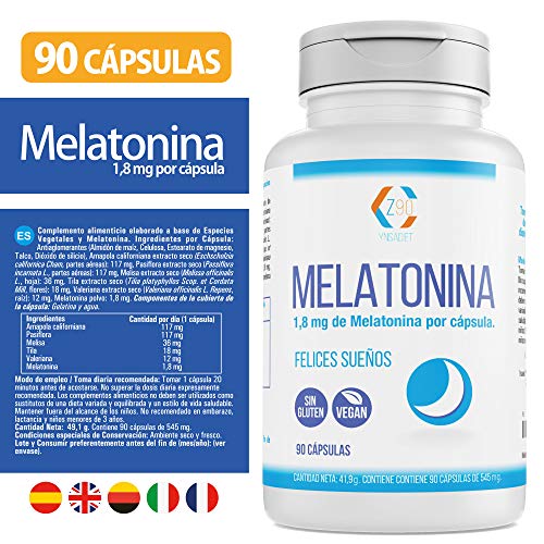Melatonina – Valeriana – Tila – Pasiflora - Para conciliar el sueño | Conciliación Rápida del Sueño Con Efecto Duradero | Más Energía durante el Día| 100% Natural | 90 Cápsulas