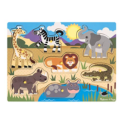 Melissa & Doug- Safari Peg Juego Puzzle con 7 Piezas, Multicolor (19054) Melissa & Doug- Safari Peg Juego Puzzle con 7 Piezas, Multicolor (19054)