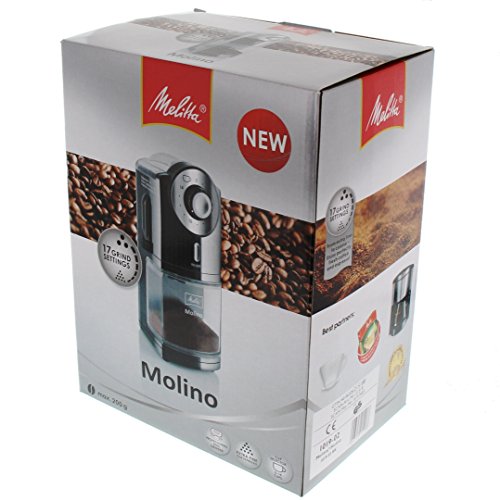 Melitta 1019-02 Molino - Molinillo de café eléctrico, Disco plano, Negro