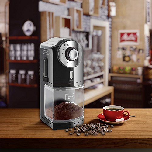 Melitta 1019-02 Molino - Molinillo de café eléctrico, Disco plano, Negro Melitta 1019-02 Molino - Molinillo de café eléctrico, Disco plano, Negro