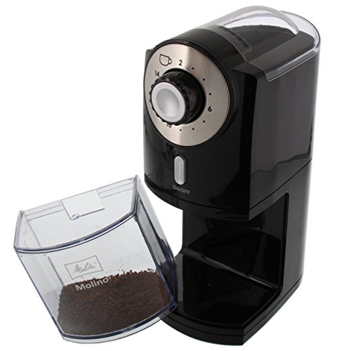 Melitta 1019-02 Molino - Molinillo de café eléctrico, Disco plano, Negro