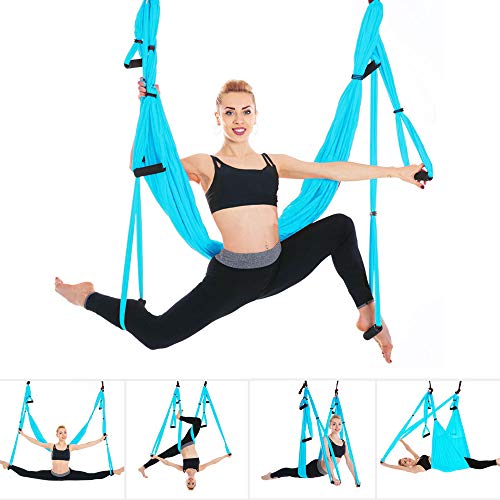 MelkTemn Columpio de Yoga Aéreo Hamaca de Yoga/Yoga Aéreo/Yoga Trapecio,Tafetán de Nailon Antigravedad Swing Sling Inversión para Colgarse y Aliviar el Dolor de Espalda, para Gimnasio, hogar