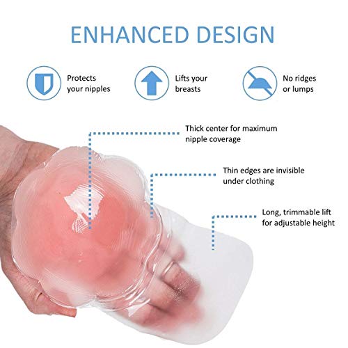 MELLIEX Cubierta de Pezón - Pezoneras Mejorado Silicona Push Up Breast Lift Sujetadores Adhesivos Invisibles Reutilizable Pezón Levantamiento Cubierta MELLIEX Cubierta de Pezón - Pezoneras Mejorado Silicona Push Up Breast Lift Sujetadores Adhesivos Invisibles Reutilizable Pezón Levantamiento Cubierta