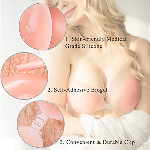 MELLIEX Sujetador Invisible de Silicona, Sujetadores sin Tirantes Push Up Reutilizables Bra Adhesivo sin Respaldo - Copa D MELLIEX Sujetador Invisible de Silicona, Sujetadores sin Tirantes Push Up Reutilizables Bra Adhesivo sin Respaldo - Copa D