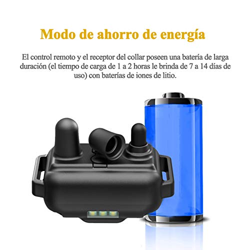 Meloive Collar adiestramiento para Perros,Collar antiladridos,Recargable y Resistencia al Agua de IP67 con un Alcance de 800m con 99 Niveles de Modo de Vibración, Advertencia de Sonido, Luz.