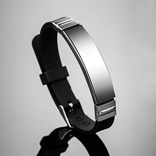 MeMeDIY Nombres De Grabado Personalizados Pulsera De Identificación De Muñeca Deportiva Personalizada para Hombres Mujeres Niños Caucho De Acero Inoxidable Ajustable - (13mm Amplia, Blanco Color) MeMeDIY Nombres De Grabado Personalizados Pulsera De Identificación De Muñeca Deportiva Personalizada para Hombres Mujeres Niños Caucho De Acero Inoxidable Ajustable - (13mm Amplia, Blanco Color)