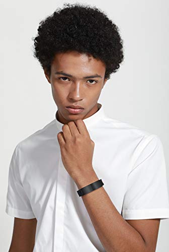 MeMeDIY Pulsera con Nombre Personalizado Grabado Personalizado para Hombres Mujeres NiñOs NiñAs Caucho Silicona Etiqueta de IdentificacióN de MuñEca Etiqueta de Acero Inoxidable (Negro Color) MeMeDIY Pulsera con Nombre Personalizado Grabado Personalizado para Hombres Mujeres NiñOs NiñAs Caucho Silicona Etiqueta de IdentificacióN de MuñEca Etiqueta de Acero Inoxidable (Negro Color)