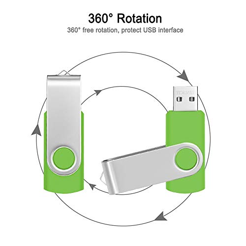 Memoria USB 16GB Pendrive 10 Piezas - Práctico Pen Drive 16 GB Económico 10 Unidades Portátil Flash Drives - Giratorio Llave USB 2.0 Almacenamiento de Datos Multicolor con Cuerdas by FEBNISCTE