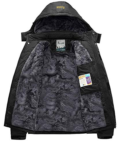 Memoryee Chaqueta Impermeable para Hombres Chaqueta Polar de Invierno Cálida Chaqueta de esquí A Prueba de Viento Bolsillos múltiples (Negro, L-Hombre) Memoryee Chaqueta Impermeable para Hombres Chaqueta Polar de Invierno Cálida Chaqueta de esquí A Prueba de Viento Bolsillos múltiples (Negro, L-Hombre)