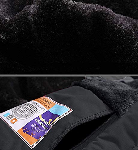 Memoryee Chaqueta Impermeable para Hombres Chaqueta Polar de Invierno Cálida Chaqueta de esquí A Prueba de Viento Bolsillos múltiples (Negro, L-Hombre)