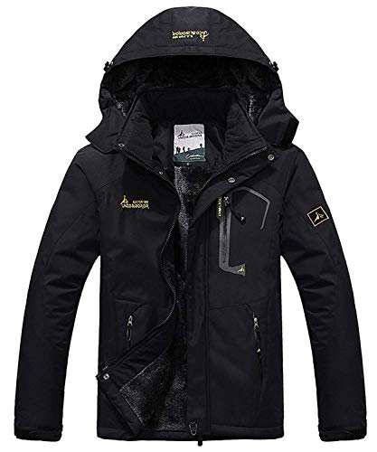 Memoryee Chaqueta Impermeable para Hombres Chaqueta Polar de Invierno Cálida Chaqueta de esquí A Prueba de Viento Bolsillos múltiples (Negro, L-Hombre) Memoryee Chaqueta Impermeable para Hombres Chaqueta Polar de Invierno Cálida Chaqueta de esquí A Prueba de Viento Bolsillos múltiples (Negro, L-Hombre)