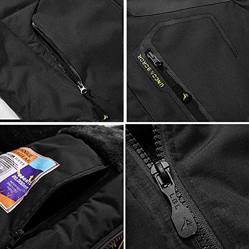 Memoryee Chaqueta Impermeable para Hombres Chaqueta Polar de Invierno Cálida Chaqueta de esquí A Prueba de Viento Bolsillos múltiples (Negro, L-Hombre) Memoryee Chaqueta Impermeable para Hombres Chaqueta Polar de Invierno Cálida Chaqueta de esquí A Prueba de Viento Bolsillos múltiples (Negro, L-Hombre)
