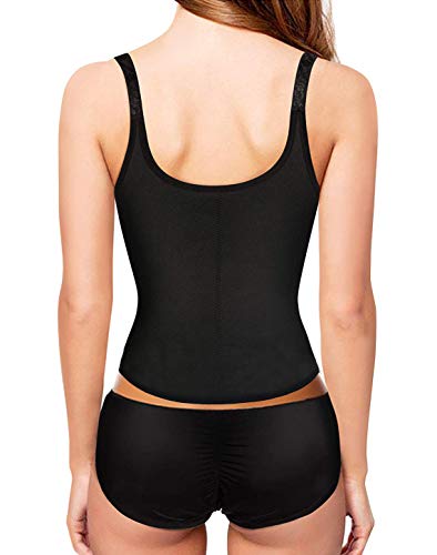 Memoryee Faja Reductora Mujer Camisetas Sauna Adelgazantes Cinturón de Entrenamiento para Mujeres Corsé/Negro/S,