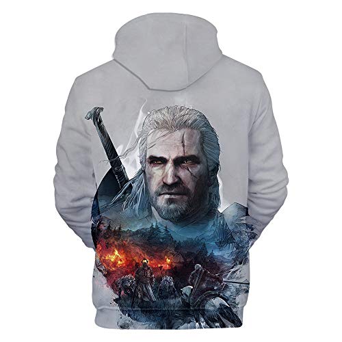 Mempire Unisex Sudadera con Capucha Witcher Cosplay Wild Hunt Geralt de Rivia Sudadera Deportes Sudadera Anime Traje (A,XL)