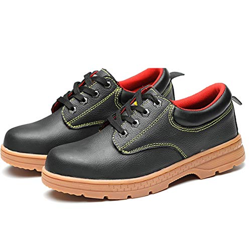 Meng Hombre Zapatos de Seguridad Hembra Zapatillas de Trabajo S1 con Puntera de Acero Calzado Antideslizante Transpirables Industriales Zapatos (Color : Black, Size : 41)