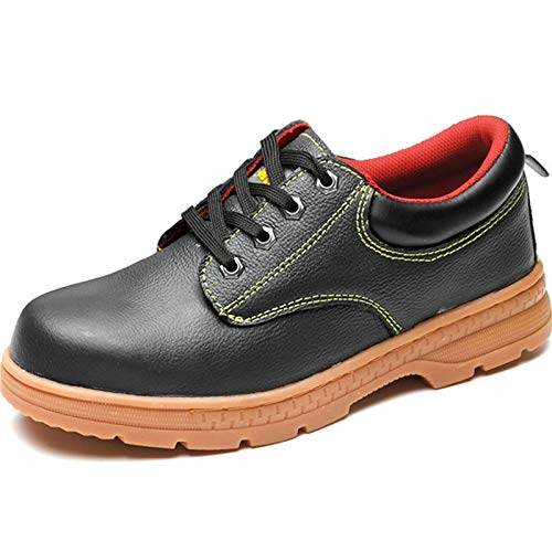 Meng Hombre Zapatos de Seguridad Hembra Zapatillas de Trabajo S1 con Puntera de Acero Calzado Antideslizante Transpirables Industriales Zapatos (Color : Black, Size : 41)