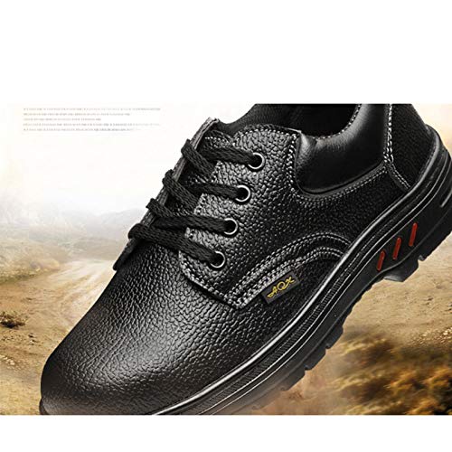 Meng Zapatos de Seguridad for Hombre con Puntera de Acero Zapatillas de Seguridad Trabajo, Calzado de Industrial y Deportiva (Color : Black, Size : 42)