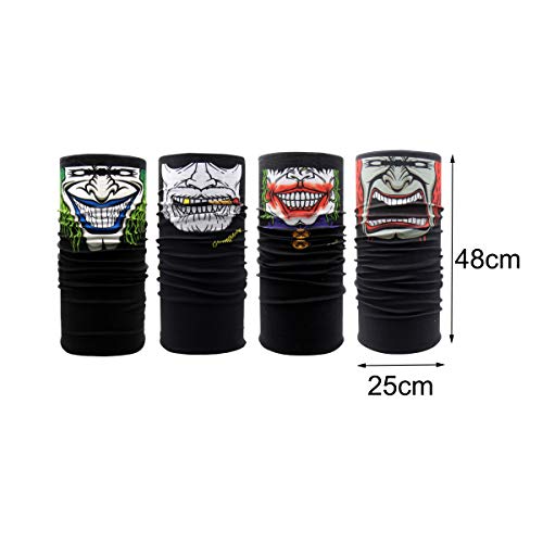 Mengger 10Pcs Elastica Pañuelo Cabeza Verano bandana multifunción bufanda deportiva bragas de cabeza turbante cuello calavera moto bufandas para Hombre Mujer Con 2 pares guantes de protección solar