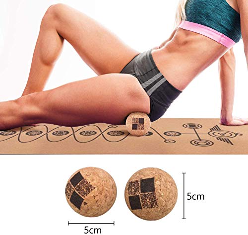 MENKAI - Esterilla de Yoga-Incluye Correa de Transporte y 2PC Bola para Masajes-100% Ecológicos Corcho - Esterilla de Deporte Antideslizante - Yoga Mat de 183x65cm MENKAI - Esterilla de Yoga-Incluye Correa de Transporte y 2PC Bola para Masajes-100% Ecológicos Corcho - Esterilla de Deporte Antideslizante - Yoga Mat de 183x65cm
