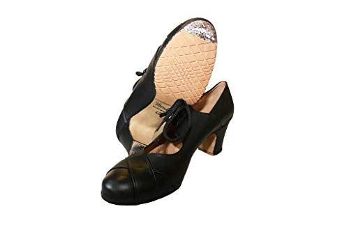 Menkes Zapato Flamenco Modelo Debutante Calé Piel con Clavos para Mujer Talla 41 Negro