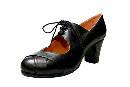 Menkes Zapato Flamenco Modelo Debutante Calé Piel con Clavos para Mujer Talla 41 Negro