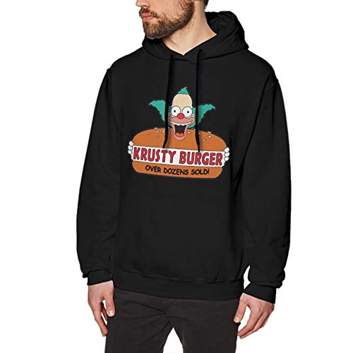 Men's Fashion The Simpsons Krusty Burger Logo Athletic Hoodies Sport Sweatshirt Fit Men's Hoodie Sweatshirt Comfortable Soft