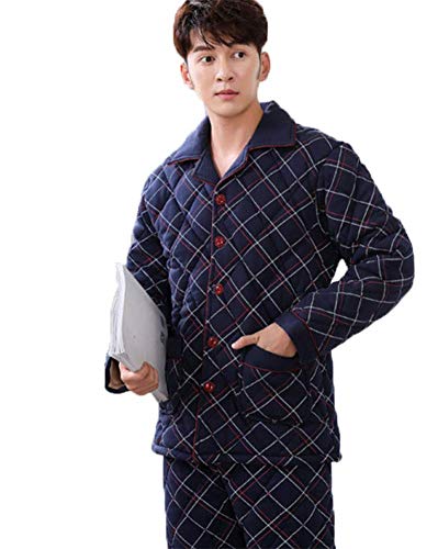 Men's Pyjama Otoño E Invierno para Hombre Fibra De Poliéster Pijama Loungewear/Ropa Interior/Ropa De Dormir/Ropa De Dormir Pantalones De Manga Larga Servicio Doméstico (Ltoxxxl),XL