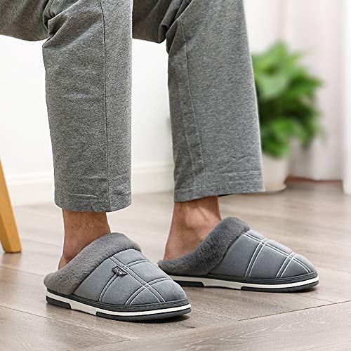 Men's shoes Zapatillas mullidas de Gran tamaño para Hombres, Zapatos cómodos Antideslizantes para Interiores y Exteriores, Zapatos cálidos de algodón de Suela Gruesa