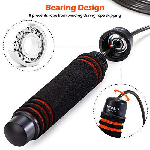 MEOREX Skipping Rope Adult Fitness, Gimnasio de Boxeo Speed Jump Rope Exercise for Men, Women & Kids -Ideal for Calorie,Fat Burning and Home Fitness MEOREX Skipping Rope Adult Fitness, Gimnasio de Boxeo Speed Jump Rope Exercise for Men, Women & Kids -Ideal for Calorie,Fat Burning and Home Fitness