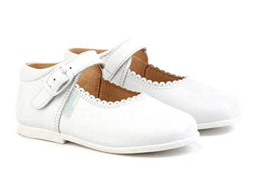 Merceditas de Cuero Color Blanco para Niña. Marca AngelitoS. Modelo 500. Todo Piel. Calzado Infantil Hecho en España. Número 23 Merceditas de Cuero Color Blanco para Niña. Marca AngelitoS. Modelo 500. Todo Piel. Calzado Infantil Hecho en España. Número 23